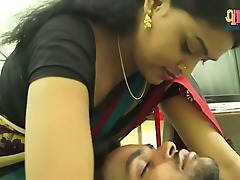Indian wife and engineer indulge in romantic foreplay.