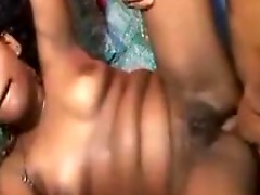 Indian chick gets her holes filled with a big black dong, moaning in ecstasy.