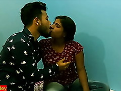 Indian teenage girl secretly indulges in erotic pleasure with a male partner for the first time.